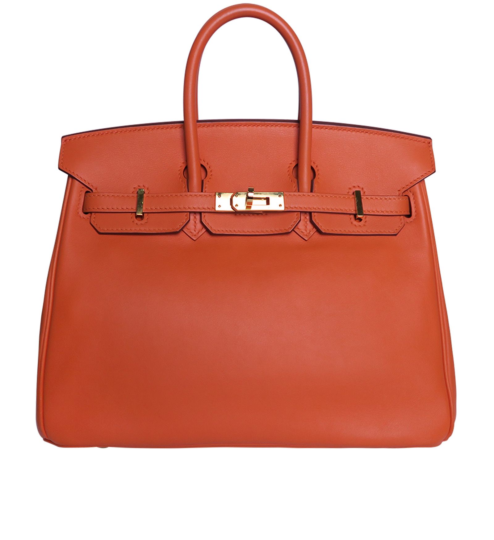 Herm s Birkin 25 in Orange Swift Leather Herm s Designer